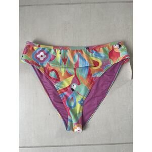 Kenny Flowers Swim Bikini Bottom High Waist Carribean Print Swimwear
